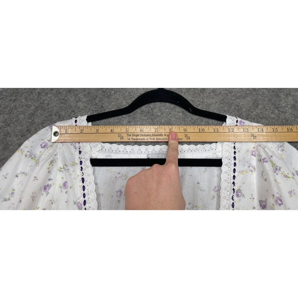 The 1 For U Martha Nightgown Womens L Lilac Rose Eyelet Ruffle Prairie Victorian